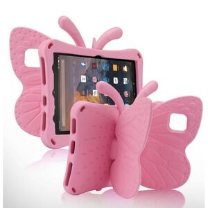 Pink Butterfly Case for Amazon Fire HD 8 Tablet 10th Gen 2020 22 Kids Shockproof